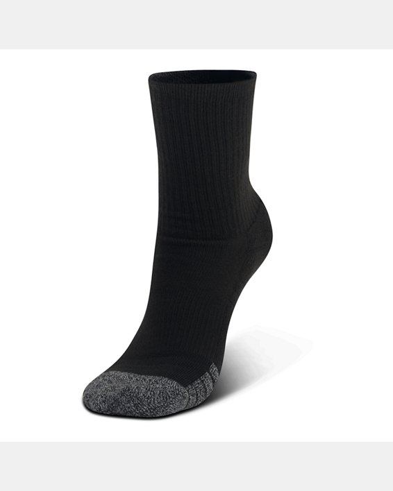 Kids' HeatGear® 3-Pack Crew Socks in Black image number 1